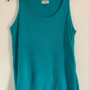Avenue Aqua Teal Soft Knit Tank Top Size 22/24